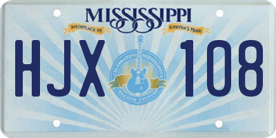 MS license plate HJX108