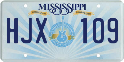 MS license plate HJX109