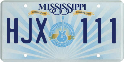 MS license plate HJX111