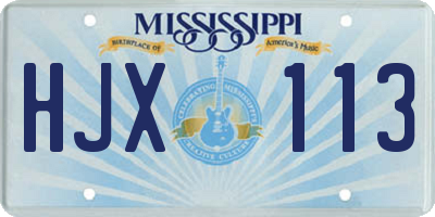MS license plate HJX113