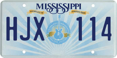 MS license plate HJX114