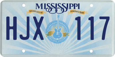 MS license plate HJX117