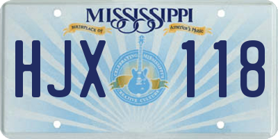 MS license plate HJX118