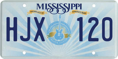 MS license plate HJX120