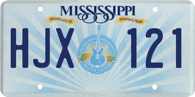 MS license plate HJX121