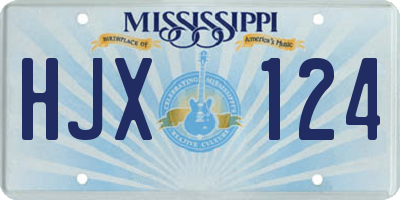 MS license plate HJX124
