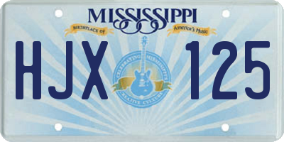 MS license plate HJX125