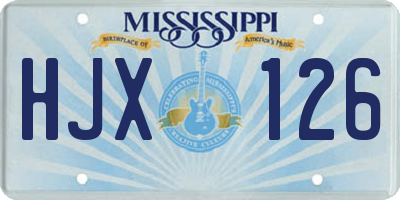 MS license plate HJX126