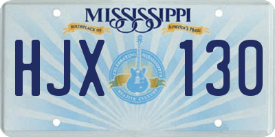 MS license plate HJX130