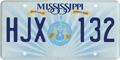 MS license plate HJX132
