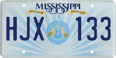 MS license plate HJX133