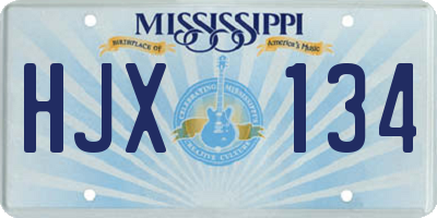 MS license plate HJX134