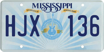MS license plate HJX136