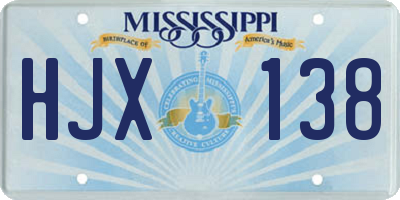 MS license plate HJX138