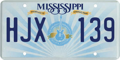 MS license plate HJX139