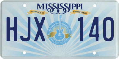 MS license plate HJX140