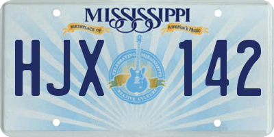 MS license plate HJX142