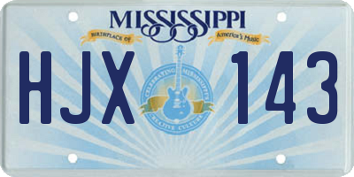 MS license plate HJX143