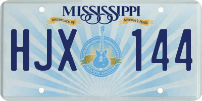 MS license plate HJX144
