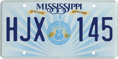 MS license plate HJX145