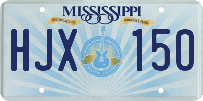 MS license plate HJX150