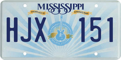 MS license plate HJX151