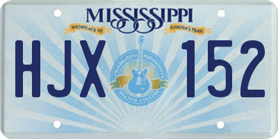 MS license plate HJX152