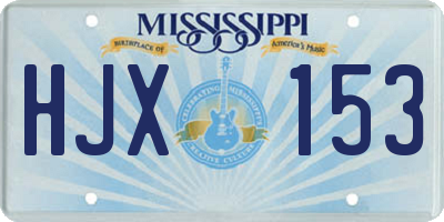 MS license plate HJX153