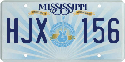 MS license plate HJX156