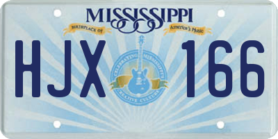 MS license plate HJX166
