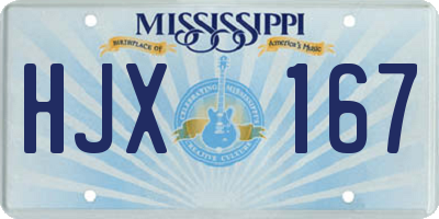 MS license plate HJX167