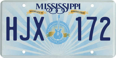 MS license plate HJX172