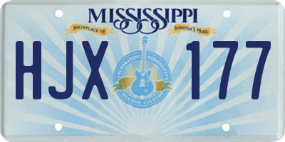 MS license plate HJX177