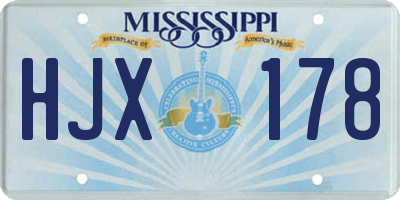 MS license plate HJX178