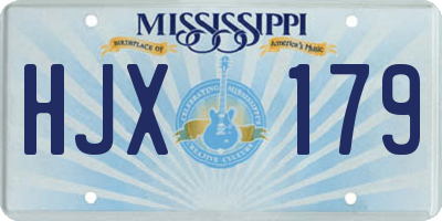 MS license plate HJX179