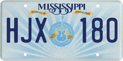 MS license plate HJX180