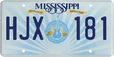 MS license plate HJX181