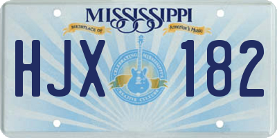MS license plate HJX182