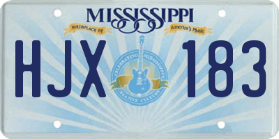 MS license plate HJX183