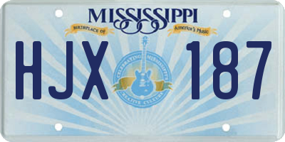 MS license plate HJX187