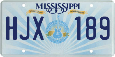 MS license plate HJX189