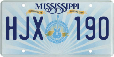 MS license plate HJX190