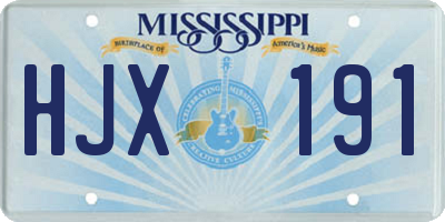MS license plate HJX191