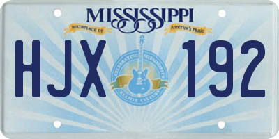 MS license plate HJX192