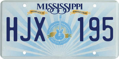 MS license plate HJX195