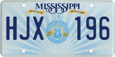 MS license plate HJX196