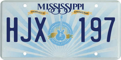 MS license plate HJX197