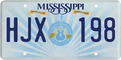 MS license plate HJX198
