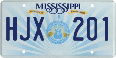 MS license plate HJX201