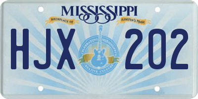 MS license plate HJX202